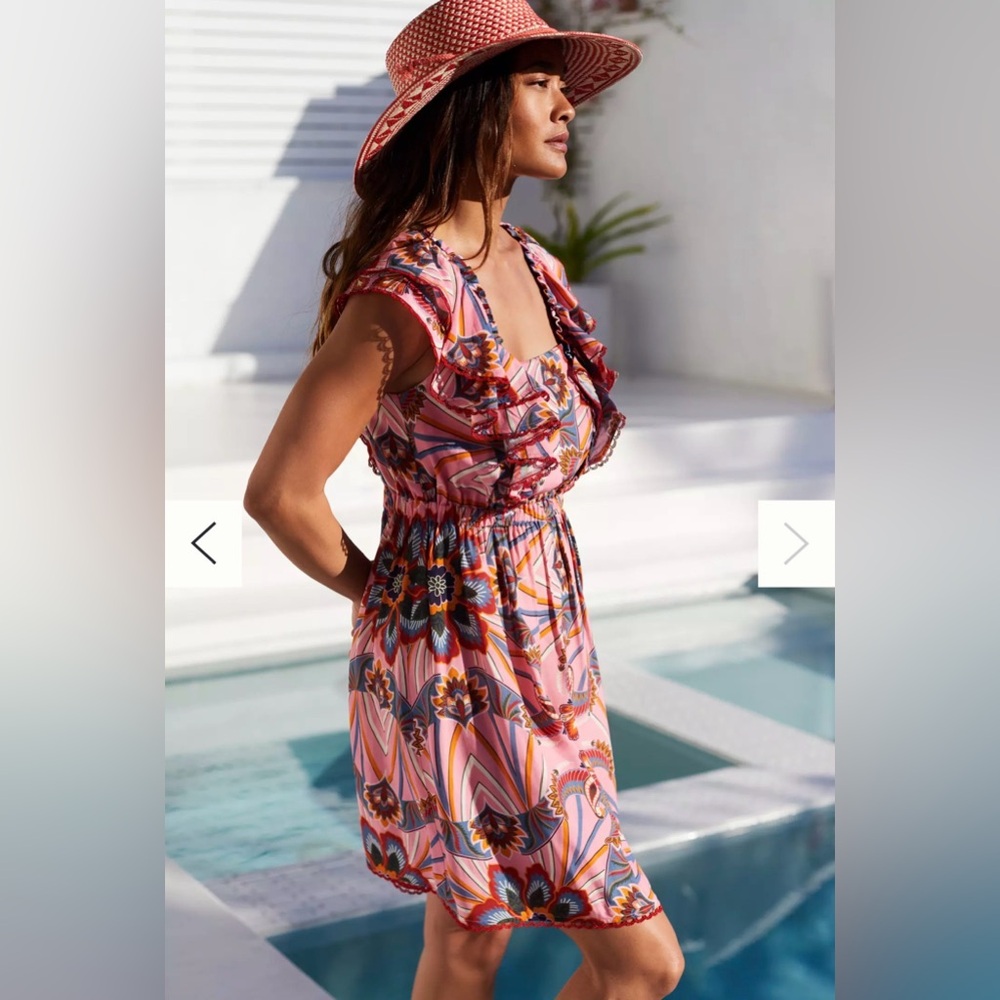 Farm Rio Arara Ruffle Shoulder Midi Dress - Picture 5 of 10